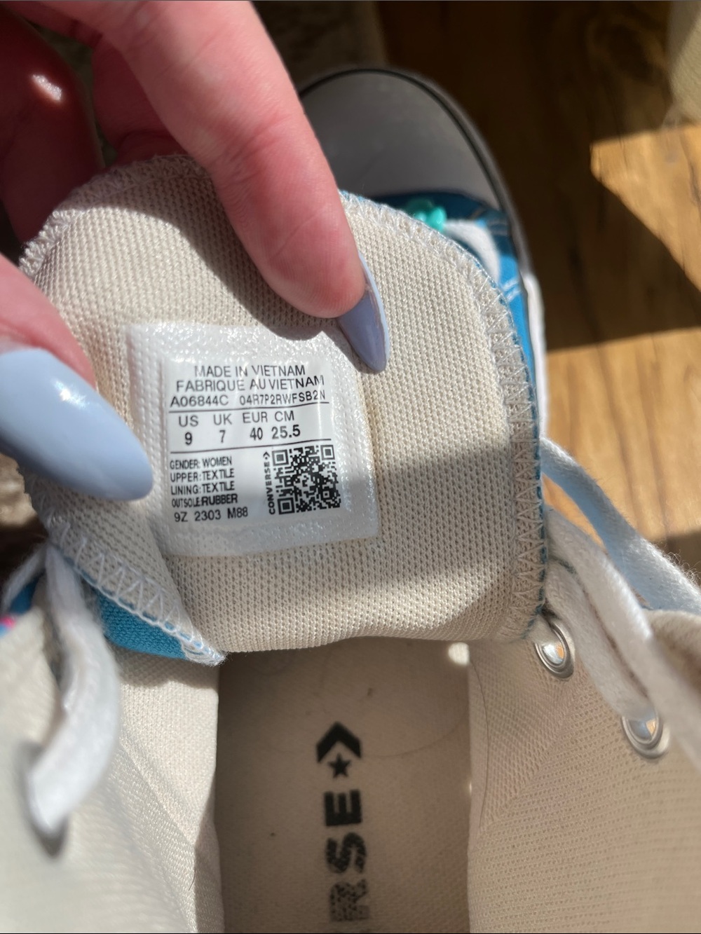 Converse Teal Blue High Top Platform Sneakers with White Accents - Picture 3 of 4
